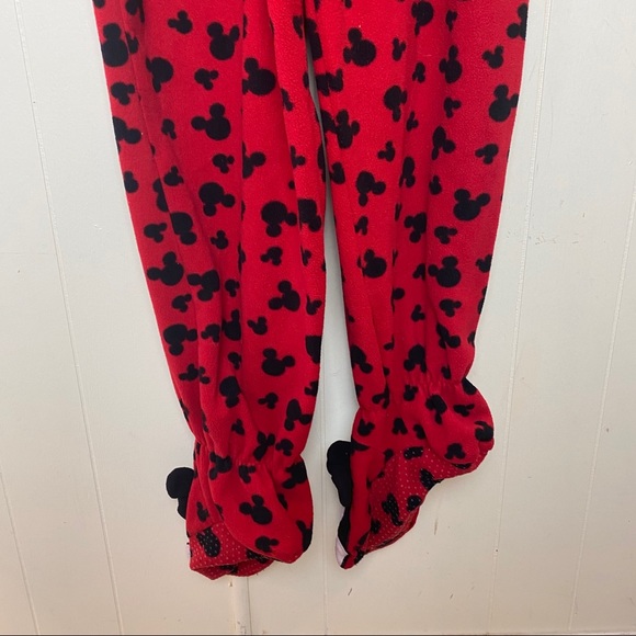 Disney Mickey Mouse Red & Black Mickey Footed PJ’s Women’s Size Large - Picture 6 of 10